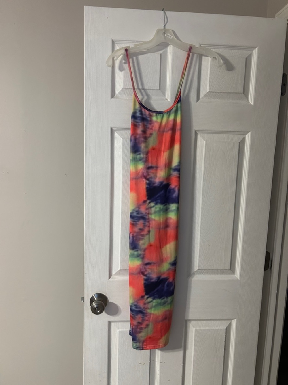 Tie-Dye Bodycon Midi Dress - Neon Multi